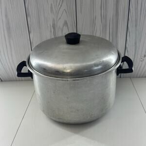 Vintage Wear Ever Large Aluminum Stock Pot 8 Quart No. 2170 W/Lid USA (READ)